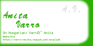 anita varro business card